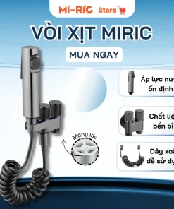 Vòi xịt vệ sinh màu tăng áp MIRIC với dây vòi dài 2m chất liệu nhựa ABS cao cấp