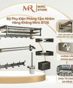 Bộ Phụ Kiện Phòng Tắm Mạ Titan Miric 8726 – Cao Cấp, Sang Trọng
